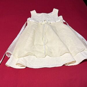 Rare Editions Ivory Party Dress with Satin Ribbon